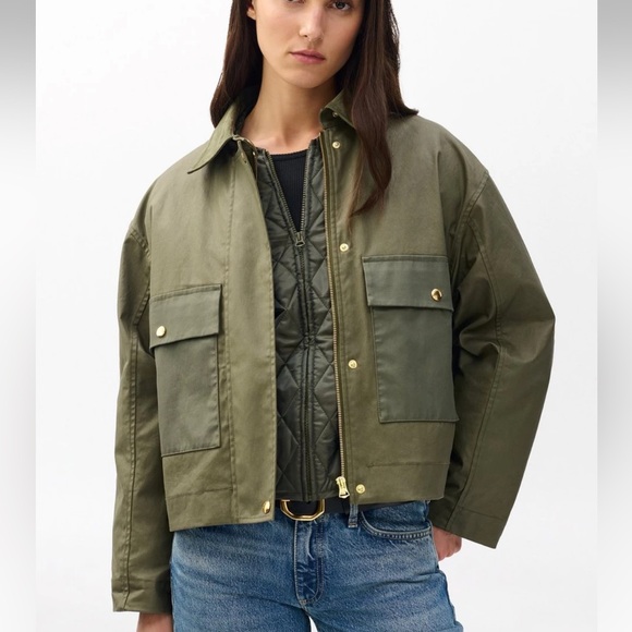 rag & bone Jackets & Blazers - NWT RAG & BONE NONIE 2-IN-1 COTTON BARN JACKET GREEN S W REMOVABLE QUILTED LINER